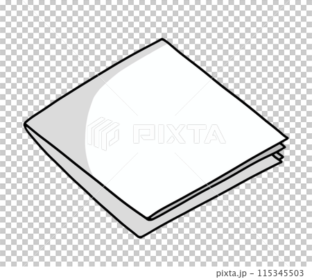 ゆるめシンプルな四つ折りの紙　ベタ塗り 115345503