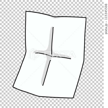 紙張由鬆散且簡單的四折、純色打開 115345508