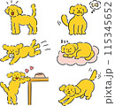 ゆるい犬のイラストセット 115345652