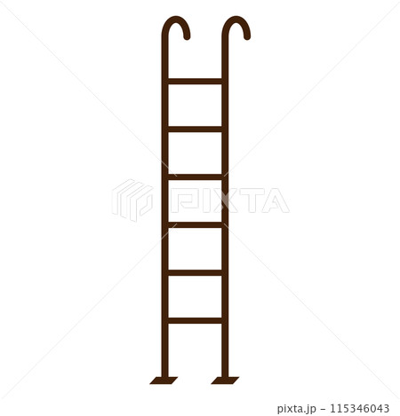 シンプルな壁掛けハシゴのイラスト 115346043