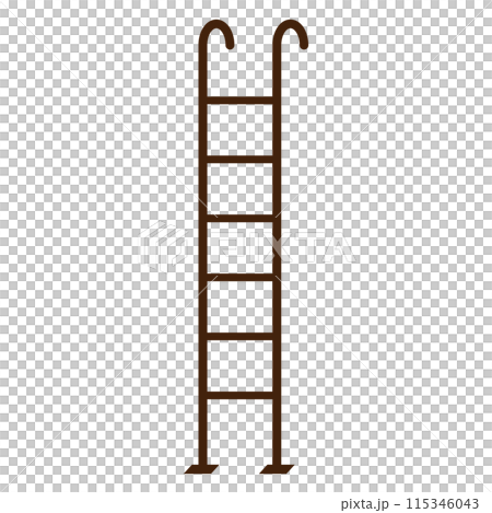 シンプルな壁掛けハシゴのイラスト 115346043