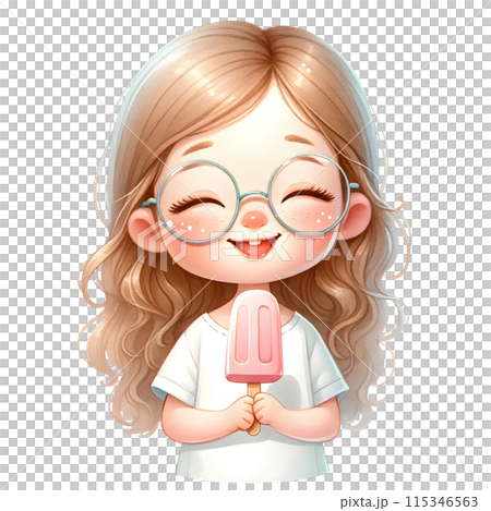 3d girl with popsicle 115346563