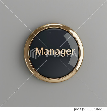 Dynamic banner: creative business card with the text manager on the background, the design element stands out for its fresh approach and originality, professional qualities 115346659