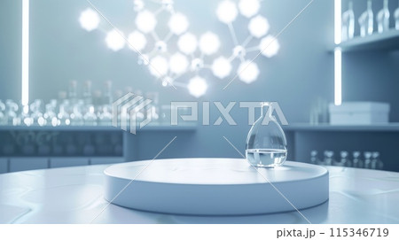 Pharmacology medicine stand mockup, empty podium on table with banner and copy space, showcasing pharmaceutical products, research, and innovation in the healthcare industry. Pharmacology medicine stand mockup, empty podium on table with banner and copy space, showcasing pharmaceutical products, research, and innovation in the healthcare industry. 115346719