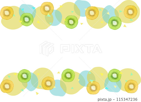 キウイのイラストを使った夏らしいフレーム 115347236