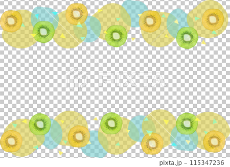 キウイのイラストを使った夏らしいフレーム 115347236