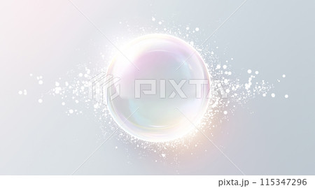 Light Abstract Background with Shining Glass Sphere in the Center Light Abstract Background with Shining Glass Sphere in the Center 115347296