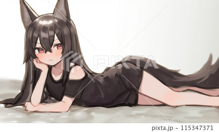 キツネ娘：キツネのコスプレをした若い女性