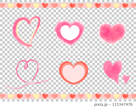 Cute heart illustration set 115347476