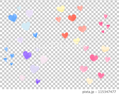 可愛的水彩心插圖集 115347477