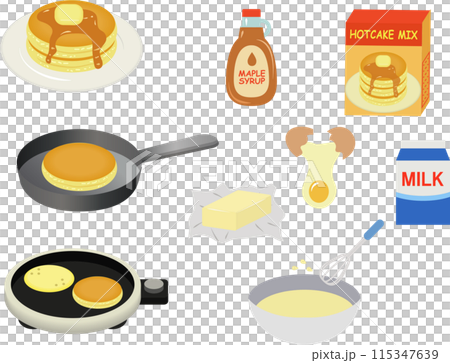 Pancake and ingredients set 115347639