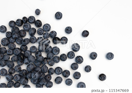 pile of freshly blueberries isolated on white pile of freshly blueberries isolated on white 115347669