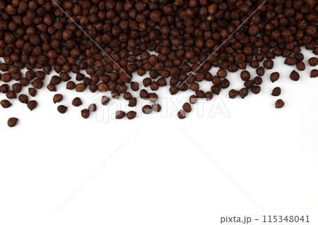 heap chickpeas on white background, top view 115348041