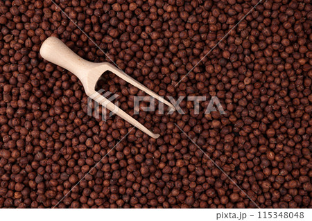 background of chickpeas close up, top view 115348048