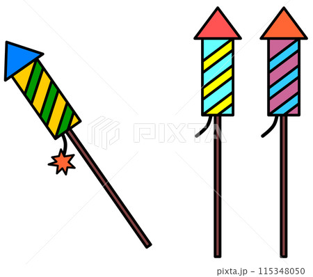 動物避けにも使われる飛んで爆発するロケット花火 115348050