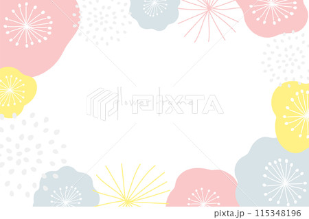 北欧風の花柄の背景フレーム 115348196