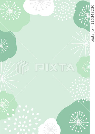 北欧風の花柄の背景フレーム 115348230