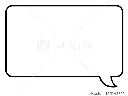 シンプルな吹き出し 長方形 ツノ右 シンプルな吹き出し 長方形 ツノ右 115348233