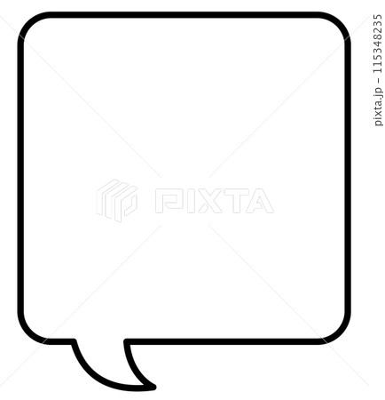 シンプルな吹き出し 正方形 ツノ左 シンプルな吹き出し 正方形 ツノ左 115348235