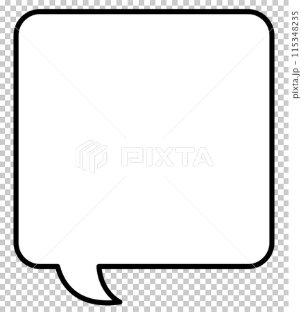 シンプルな吹き出し 正方形 ツノ左 シンプルな吹き出し 正方形 ツノ左 115348235