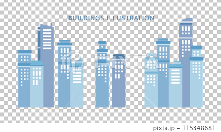Blue simple cute background illustration of city skyscrapers Blue simple cute background illustration of city skyscrapers 115348681