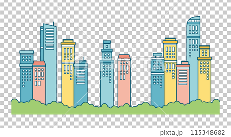 Scandinavian style cute pastel color background illustration of urban skyscrapers rich in nature Scandinavian style cute pastel color background illustration of urban skyscrapers rich in nature 115348682
