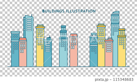 Scandinavian style cute pastel color background illustration of urban skyscrapers Scandinavian style cute pastel color background illustration of urban skyscrapers 115348683