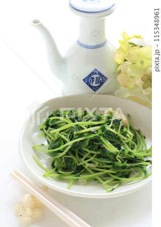 豆苗のにんにく炒め 115348961