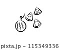 すいかスイカカットとそのまま 115349336