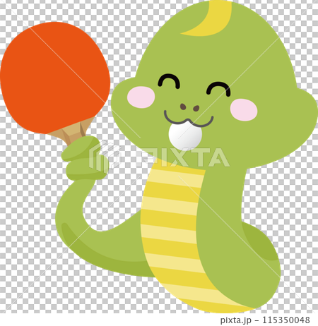 蛇愉快地打乒乓球的插圖 115350048