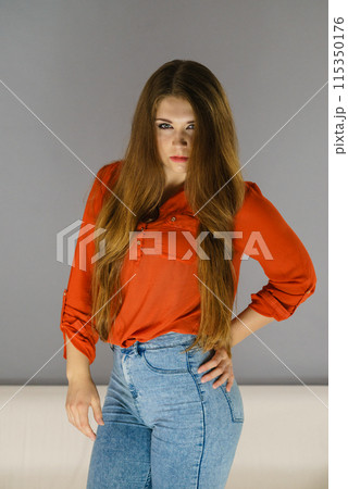 Angry young pretty woman Angry young pretty woman 115350176