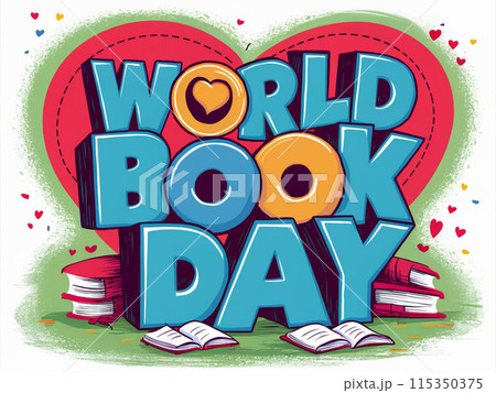 World book day. Education vector illustration 115350375