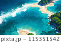 Tropical seascape in aerial perspective. AI generated illustration 115351542