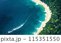 Tropical seascape in aerial perspective. AI generated illustration 115351550