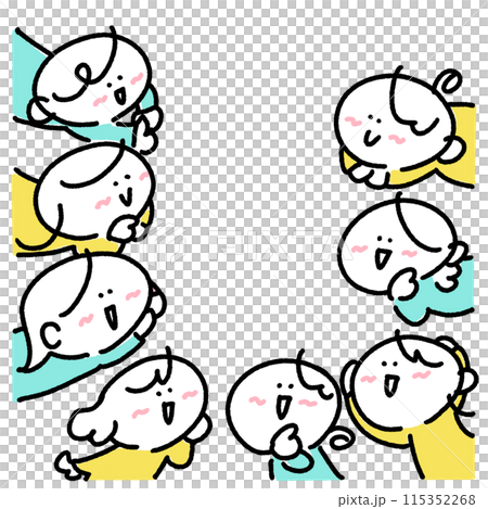 微笑的婦女圍成一個圓圈,圍成一個圓圈 微笑的婦女圍成一個圓圈,圍成一個圓圈 115352268