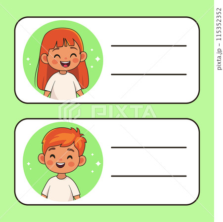 Children tags for print design. Isolated vector 115352352