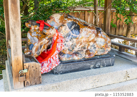 京都市上京区馬喰町の北野天満宮　御神牛（なで牛） 115352883