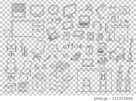 手繪商業圖示集分類4（單色） 115353088