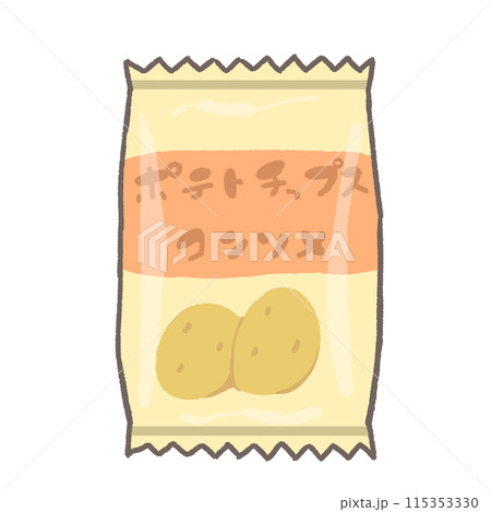 シンプルなポテトチップスのイラスト(コンソメ) 115353330