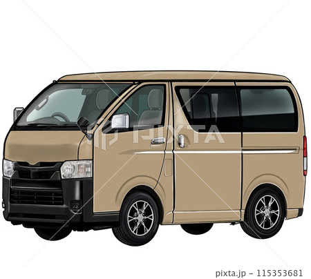 バン ワゴン 茶色 ブラウン brown van ミニカー風 115353681