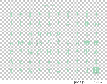 Person icon_illustration set (green) 115354325