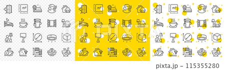 Outline Sleep, Pillow and Floor lamp line icons pack for web with Furniture moving, Open door, Table lamp line icon. Floor plan, Mattress guarantee, Street light pictogram icon. Vector Outline Sleep, Pillow and Floor lamp line icons pack for web with Furniture moving, Open door, Table lamp line icon. Floor plan, Mattress guarantee, Street light pictogram icon. Vector 115355280