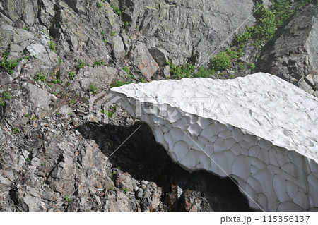 北アルプス白馬岳の大雪渓 北アルプス白馬岳の大雪渓 115356137