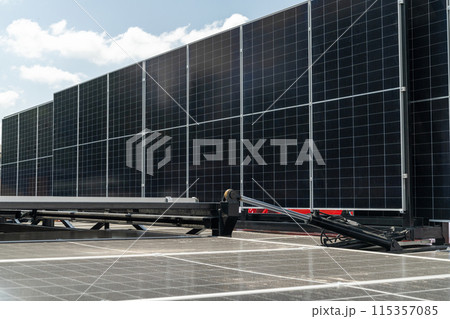 Mobile solar energy power station. Renewable energy and sustainable development.. 115357085