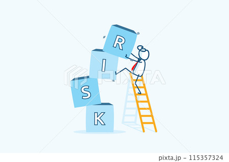 businessman stick figure character on ladder...のイラスト素材 [115357324] - PIXTA
