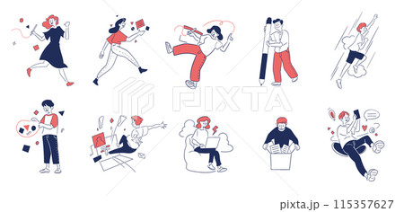 人物イラストセット 115357627