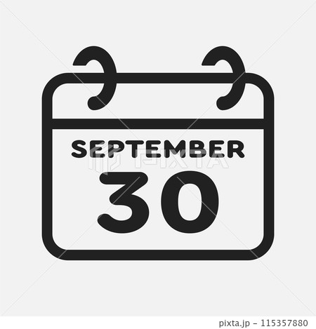 Icon page calendar day - 30 September 115357880
