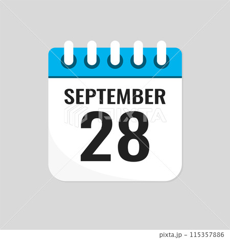 Icon page calendar day - 28 September 115357886