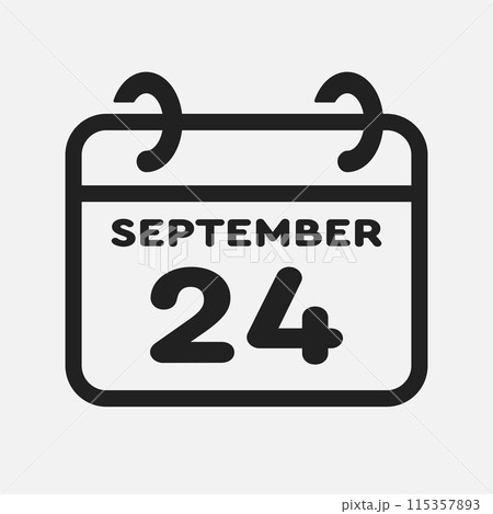 Icon page calendar day - 24 September 115357893