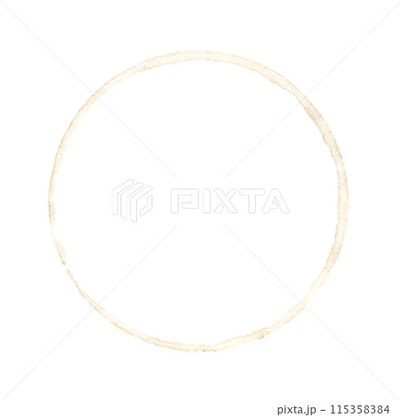 Brown Coffee Cup Mark on Isolated on White Background. 115358384